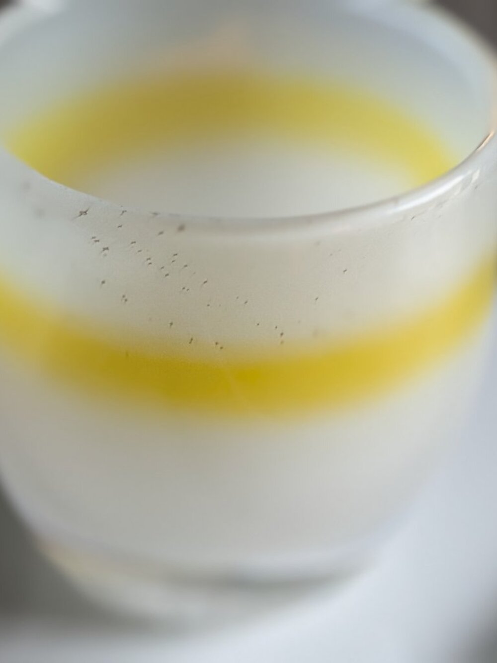 White/Yellow Glassbaby Votive Candle Holder